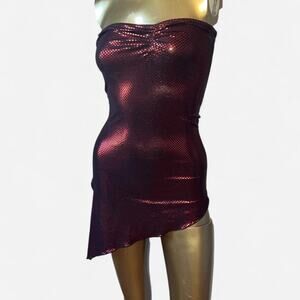 Red sequin tube top mini